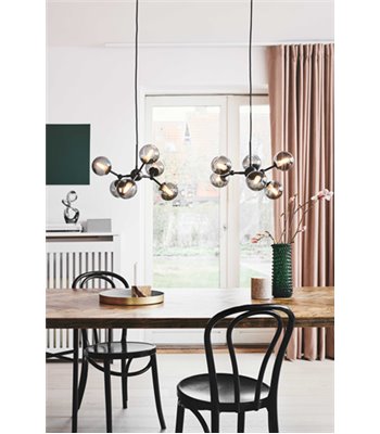 Halo Design Atom Ø45 sort/røgfarvet lysekrone
