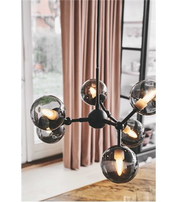 Halo Design Atom Ø45 sort/røgfarvet lysekrone