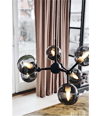 Halo Design Atom Ø45 sort/røgfarvet lysekrone