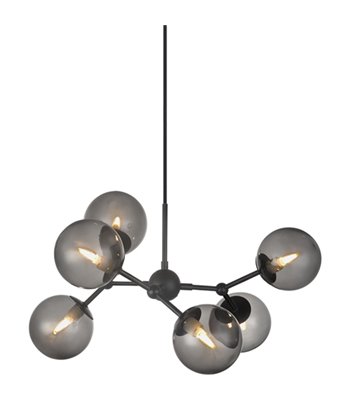 Halo Design Atom Ø57 smoke/sort lysekrone