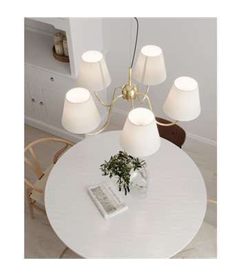 By Rydéns Lynx Ø75 messing/hvid lysekrone