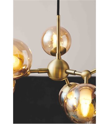 Halo Design Atom Ø45 antik messing/amber lysekrone