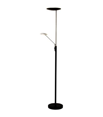 Aneta Cadiz uplight stål/sort gulvlampe