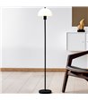 Herstal Vienda sort/opal glas gulvlampe