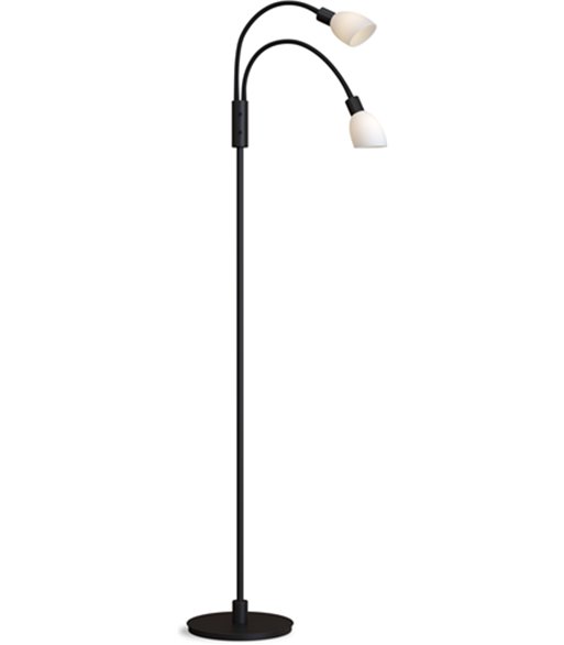 Herstal Cut dobbelt sort gulvlampe