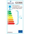 Belid Diablo sort/blank rød gulvlampe