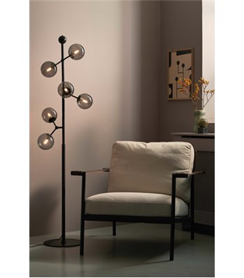 Halo Design Atom røgfarvet/sort gulvlampe