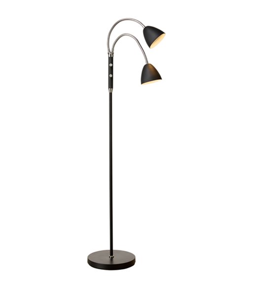 Halo Design Room 2L sort/ chrom gulvlampe
