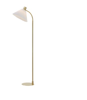 Markslöjd Mira brushed brass/white gulvlampe