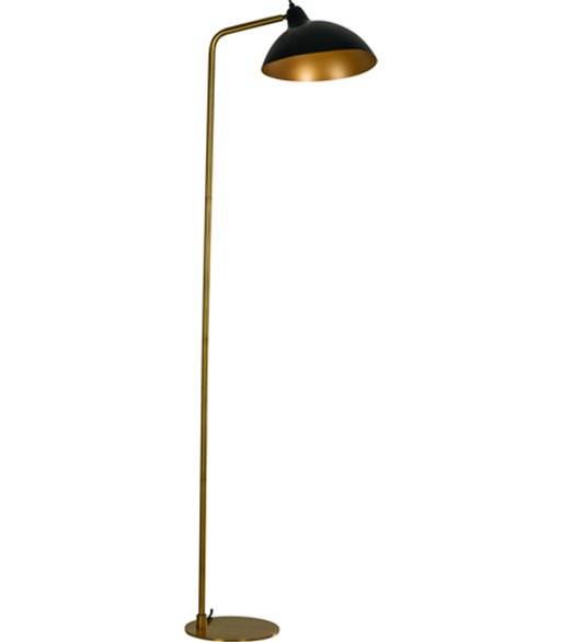 Dyberg Larsen Futura sort/messing gulvlampe