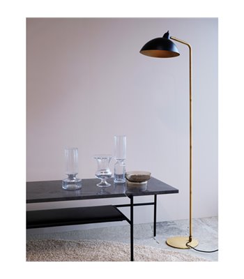 Dyberg Larsen Futura sort/messing gulvlampe