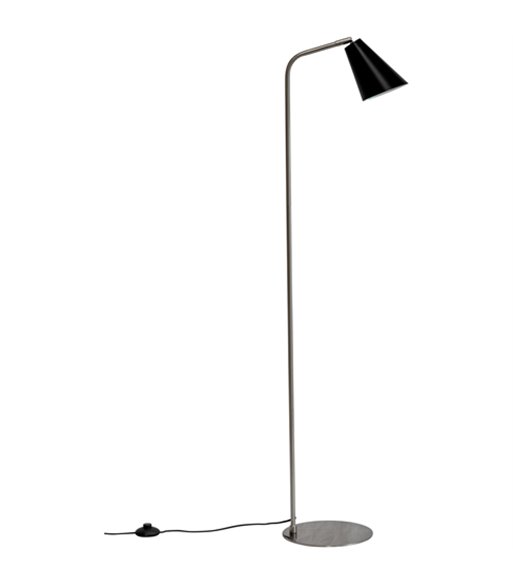 Dyberg Larsen Oswald sort/stål gulvlampe