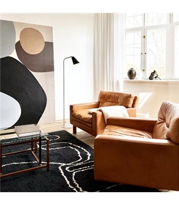 Dyberg Larsen Oswald sort/stål gulvlampe