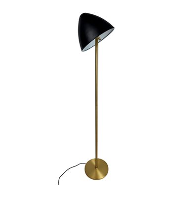 Dyberg Larsen Oulu sort/messing gulvlampe