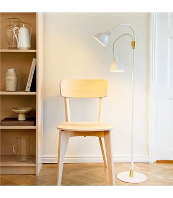 Dyberg Larsen Lilje hvid/messing gulvlampe