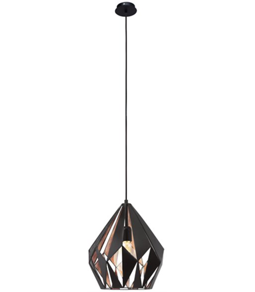 Eglo Carlton 1 sort/kobber pendel