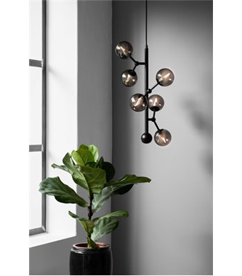 Halo Design Atom røgfarvet/sort pendel