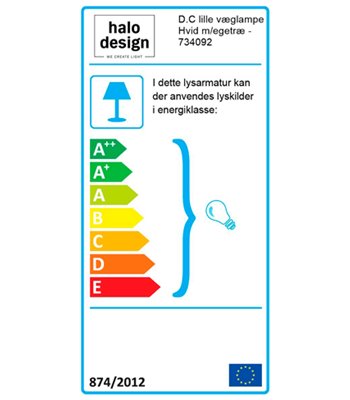 Halo Design DC hvid/eg væglampe