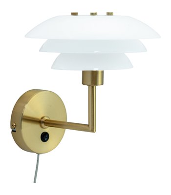 Dyberg Larsen DL20 opal/messing væglampe