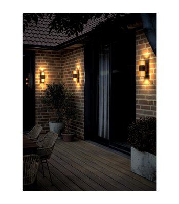 Nordlux Aludra seaside dobb. metallic brun udendørs væglampe