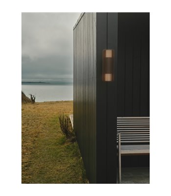 Nordlux Aludra seaside dobb. metallic brun udendørs væglampe