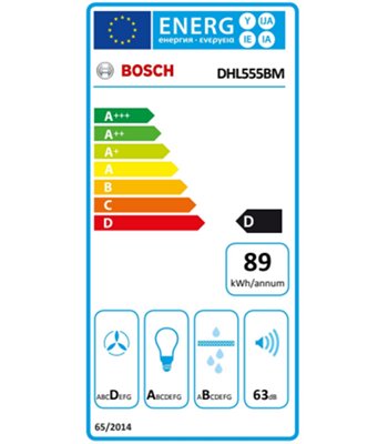 Bosch DHL555BM skabsintegreret emhætte