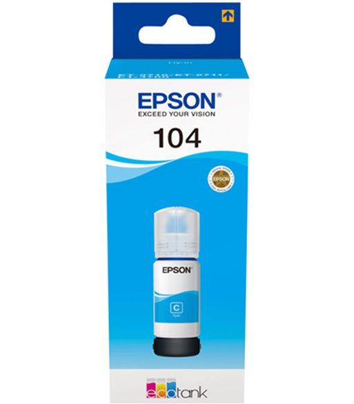 EPSON 104 EcoTank Cyan ink bottle (WE) blækflaske