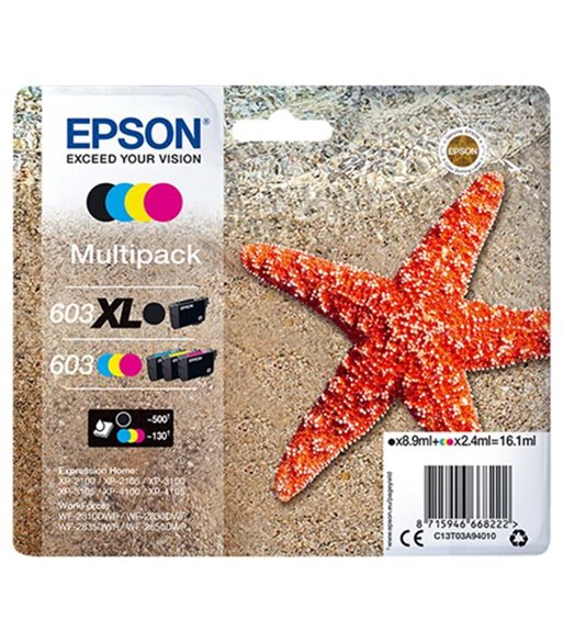Epson 603 Multipack Sort Gul Cyan Magenta blækpatroner