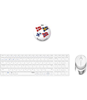 Rapoo Keyboard/Mice Set 9750M tastatur og mus hvid