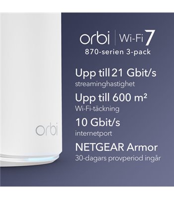 Netgear Orbi 870B Series WiFi7 Mesh system 3-pack router sor