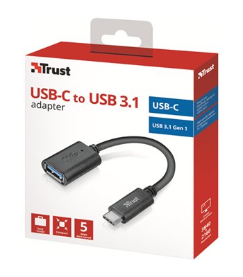 Trust Calyx USB-C to USB-A adapter cable 302136