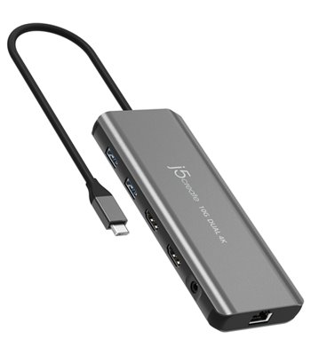 J5 Create USB-C Dual 4K HDMI 10GBPS 380037 mini dock