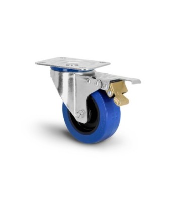 Adam Hall Swivel castor 100 mm, with blue wheel and A/B-brake