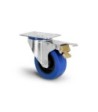 Adam Hall Swivel castor 100 mm, with blue wheel and A/B-brake