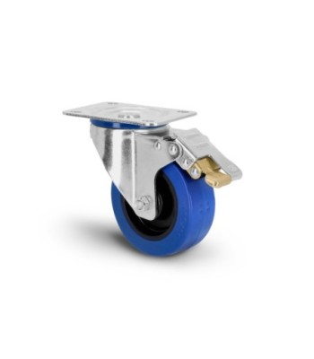 Adam Hall Swivel castor 100 mm, with blue wheel and A/B-brake