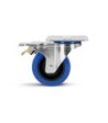 Adam Hall Swivel castor 100 mm, with blue wheel and A/B-brake