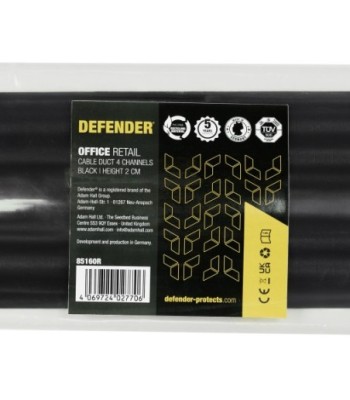 Defender Cable duct 4 channels - individually packaged - black - office - height 2cm