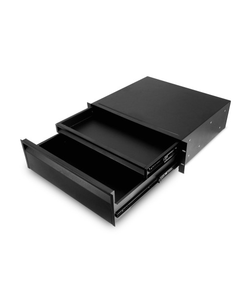 Adam Hall 19" rack drawer 3 U with integrated 1 U internal drawer - steel - ERGO SERIES