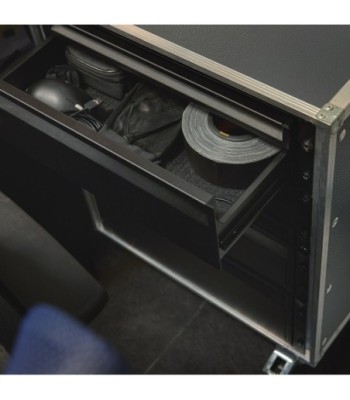 Adam Hall 19" rack drawer 3 U with integrated 1 U internal drawer - steel - ERGO SERIES