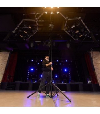 Gravity Touring Series steel light stand with double extension and automatic LockPin® locking mechanism