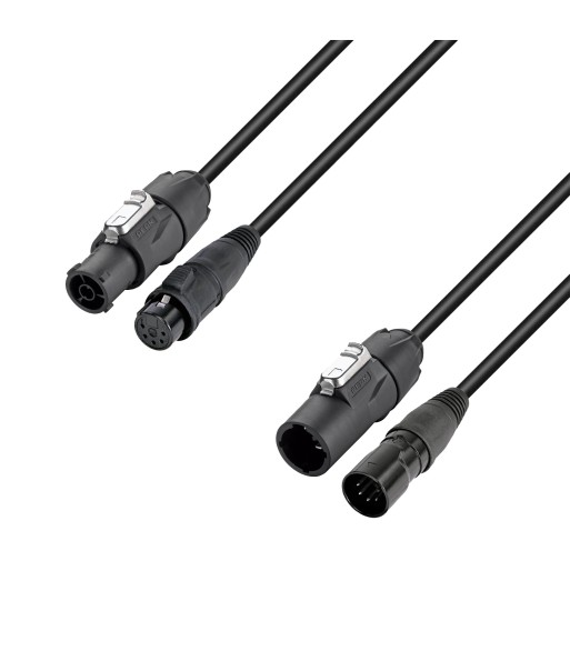 Adam Hall Hybrid cable - Mains & DMX - XLR 5-pin x X Series IP65 - 3 m