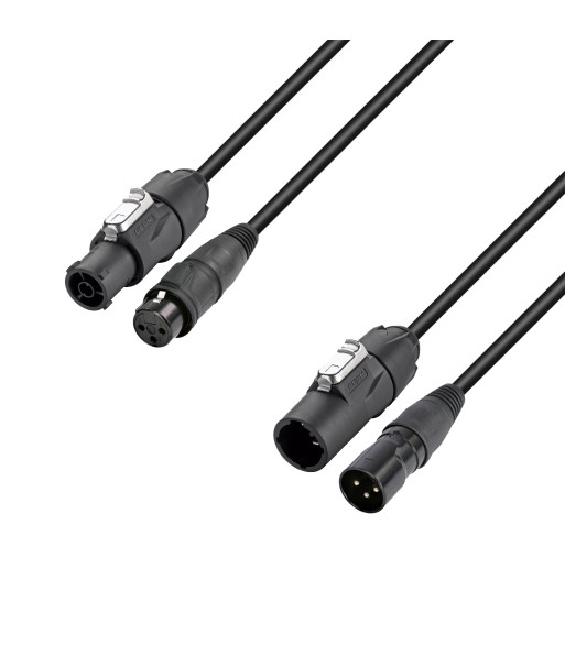Adam Hall Hybrid cable - Mains & DMX - XLR 3-pin x X Series IP65 - 1.5 m