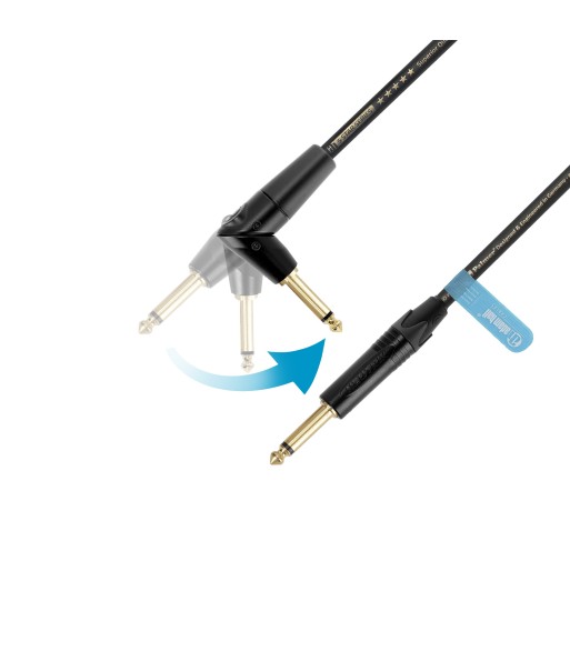 Adam Hall Instrument cable - Palmer® Adam Hall FLIPJACK® straight and angled jack - 1.5 m
