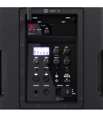 LD Systems 12" Portable battery-powered Bluetooth® PA System with mixer and 1 × headset microphone (incl. bodypack)