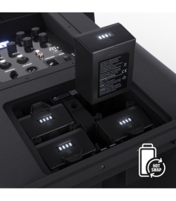 LD Systems 12" Portable battery-powered Bluetooth® PA System with mixer and 1 × headset microphone (incl. bodypack)