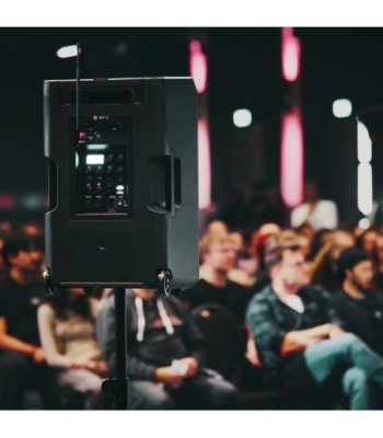 LD Systems 12" Portable battery-powered Bluetooth® PA System with mixer and 1 × headset microphone (incl. bodypack)
