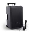 LD Systems 12" Portable battery-powered Bluetooth® PA System with mixer, 1 × wireless handheld and 1 × headset microphone (incl