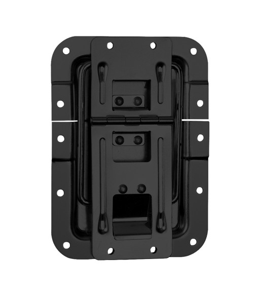 Adam Hall Large lid stay, cranked, with hinge and click-stop function, black