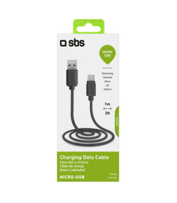 SBS datakabel USB 2.0 - Micro USB. 1m. Sort