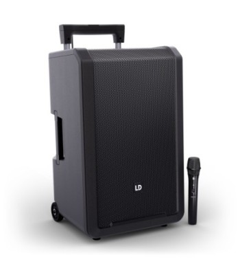 LD Systems 12" Portable battery-powered Bluetooth® PA System with mixer and 1 × wireless handheld microphone